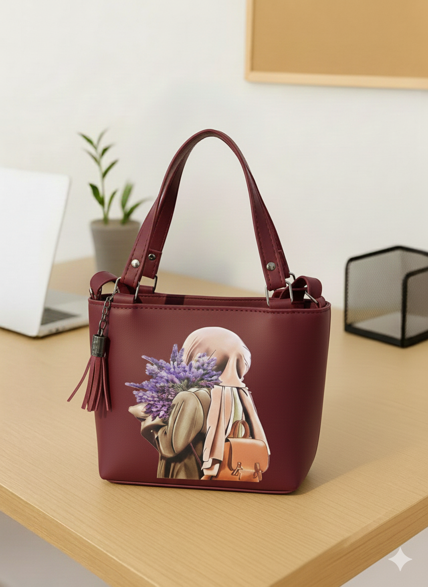 Modern Woman Floral Print Tote | Everyday Vegan Shoulder Bag