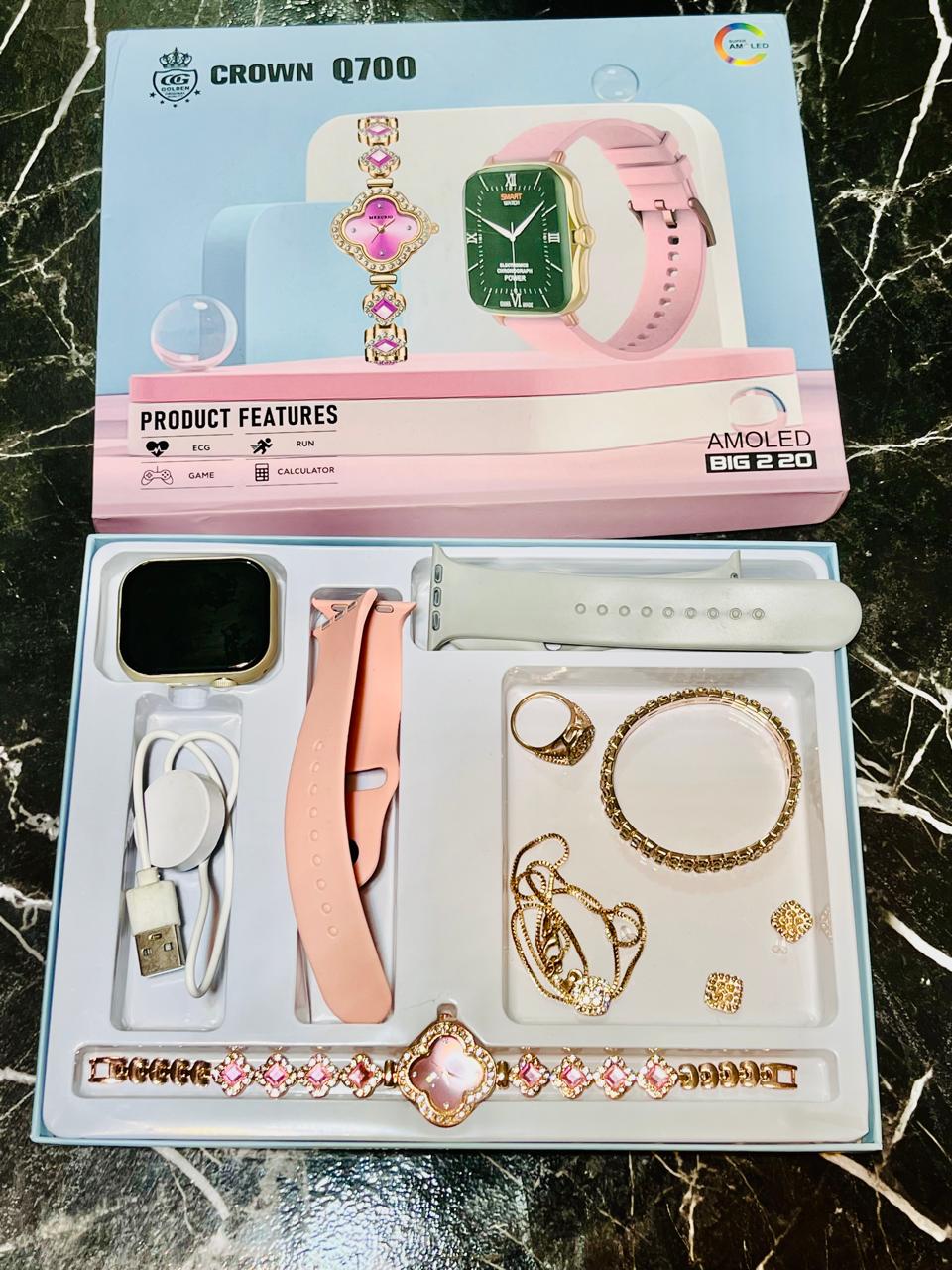All in One Deal  Smart Watch With jewellary Set
