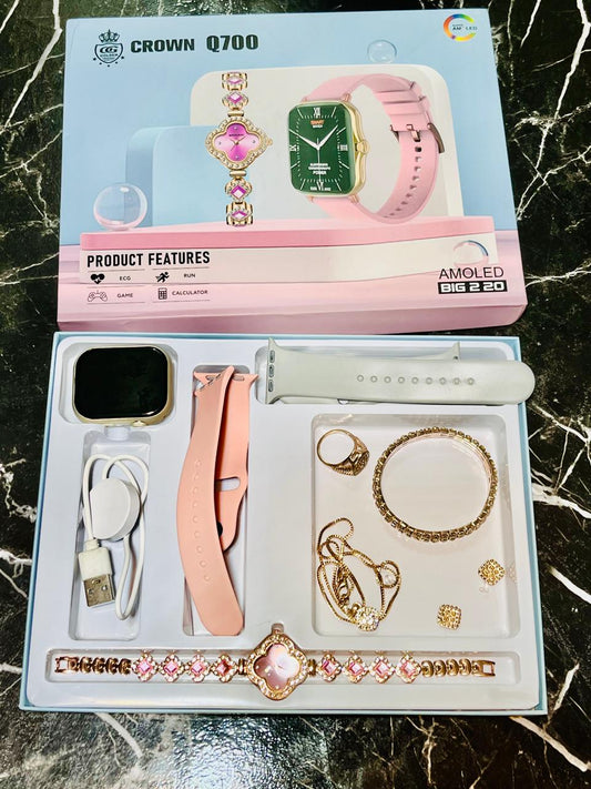 All in One Deal  Smart Watch With jewellary Set