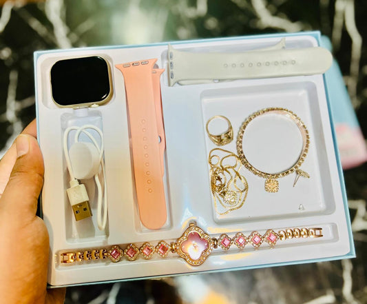 All in One Deal  Smart Watch With jewellary Set