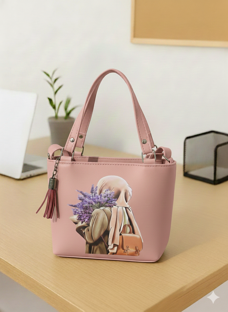 Modern Woman Floral Print Tote | Everyday Vegan Shoulder Bag
