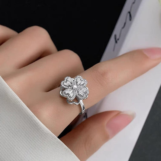 New Zircon Rotatable Four Leaf Clover
