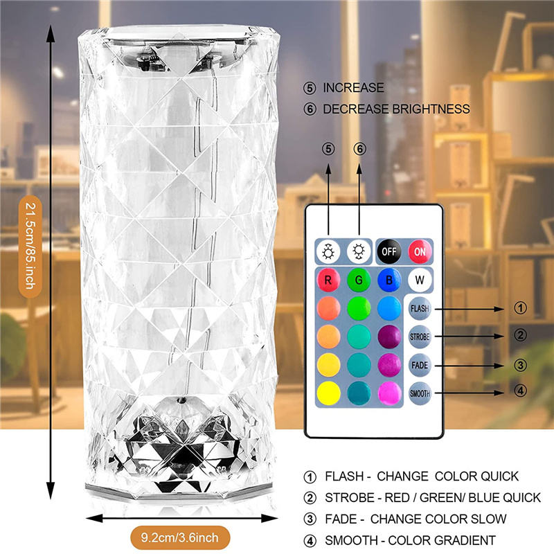 16 Colors Rgb crytal Lamp